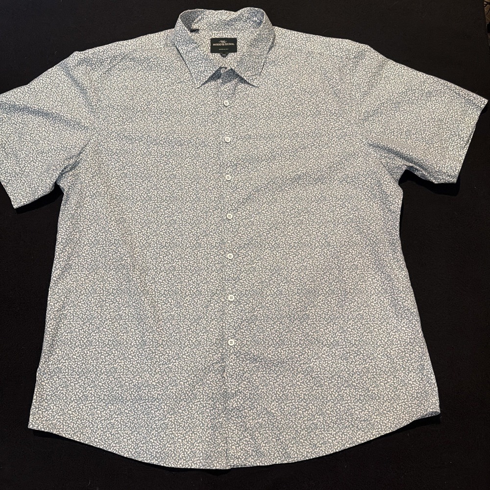 Rodd & Gunn Casual Button Down Shirt Short Sleeve Leaf Print Mens 3XL